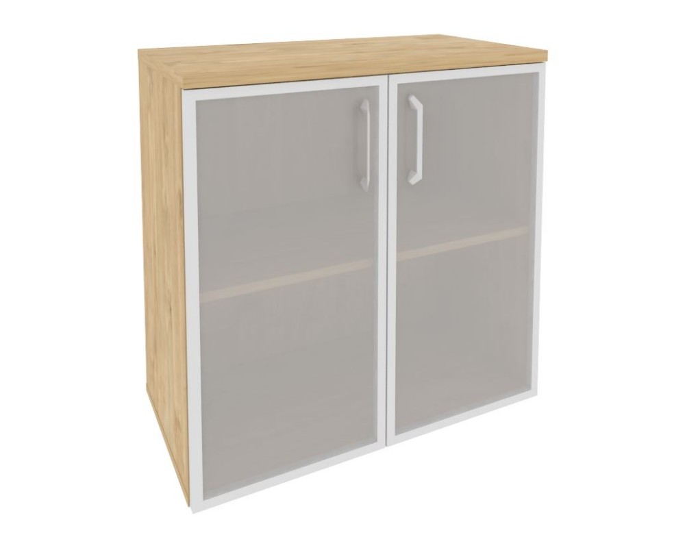 Шкаф низкий широкий (2 низких фасада стекло в раме) 800x420x823 Onix