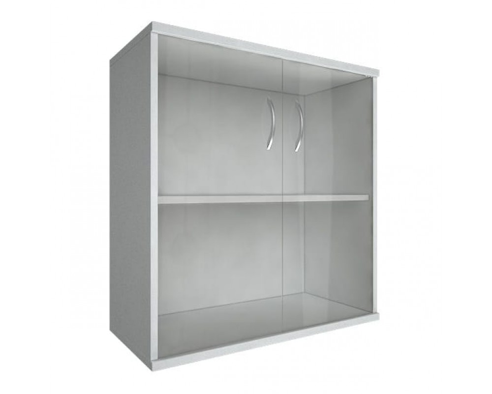 Шкаф низкий широкий 2 низкие двери стекло Riva