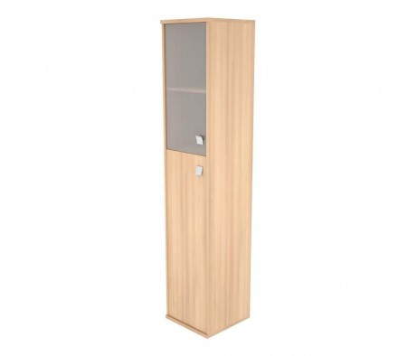 Шкаф высокий узкий 1 средняя дверь ЛДСП 1 низкая дверь стекло Style System