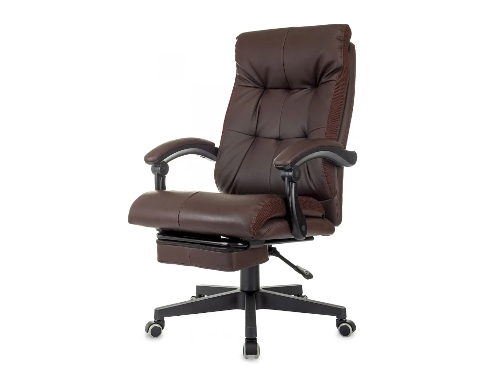 Кресло Бюрократ CH-824MSG-BF Экокожа, Коричневый